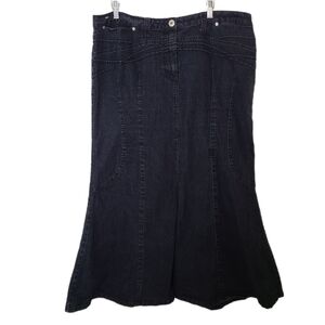 Ashley Stewart Dark Wash Denim Jean Maxi Mermaid Skirt Size 20